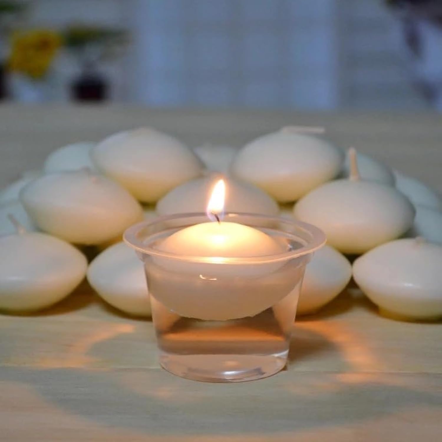 Warm White Tea Light Floating Candles - Pack of 38, Waterproof, Perfect for Valentine's Day, Christmas, Weddings & Dinners