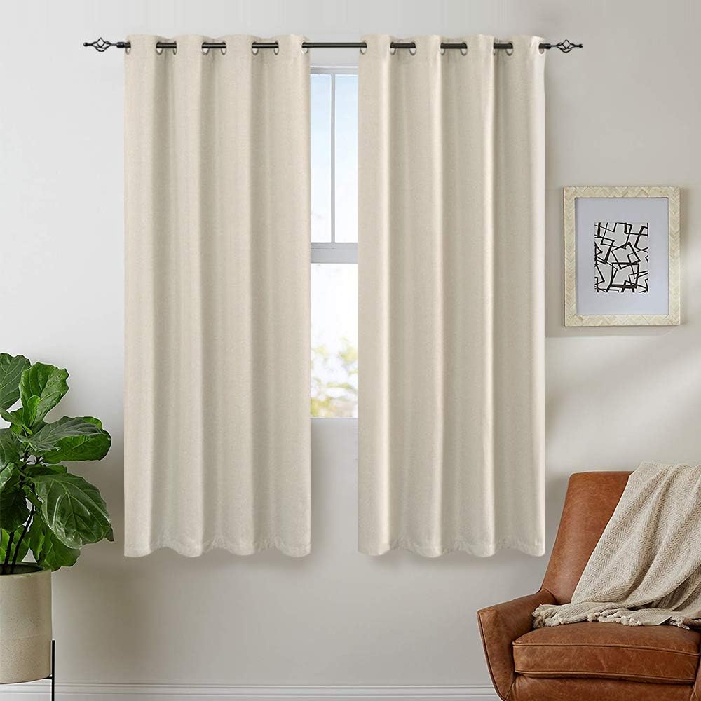 Amazon Com Jinchan Linen Textured Curtains 72 Inch Long Room