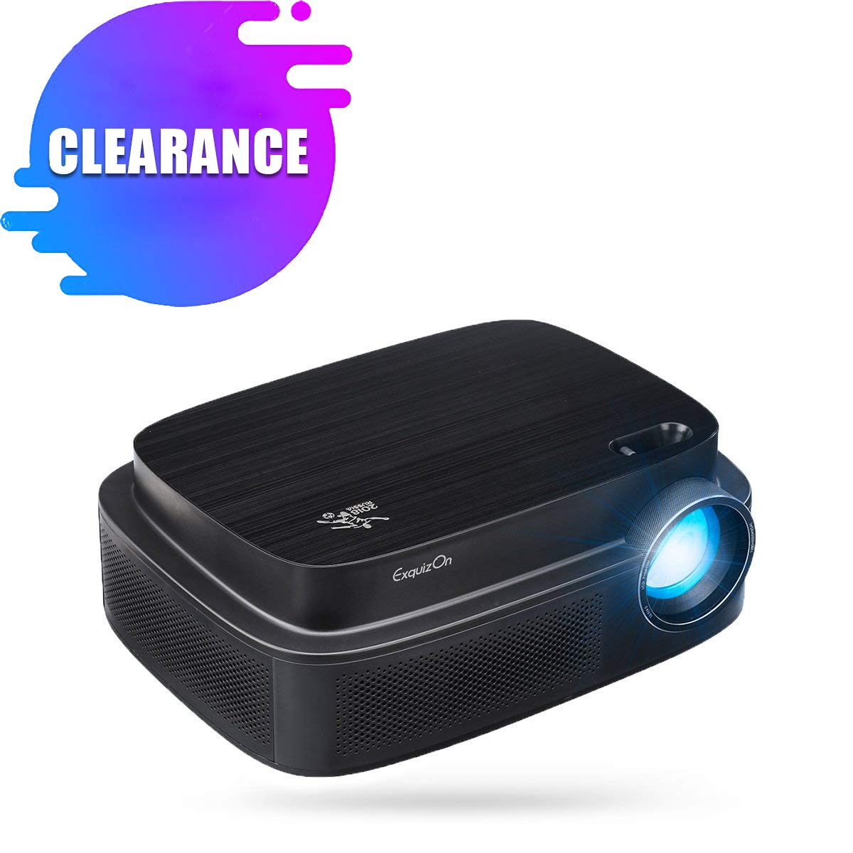 ExquizOn (2018 New Model for Sport Watching) Projector +94% Brighter X3.5 Clearer Utral HD projector 3500 Lumens 1280 x 800 Support 1080P with HDMI USB AV Interfaces for Home Cinema Game Movie (Q7)