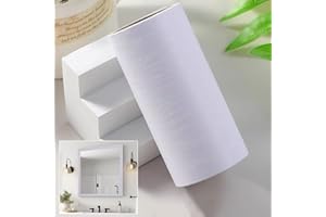 10 M White Wood Grain Wallpaper Border,Mirror Frame Peel and Stick,Removable PVC Waterproof Border Wall Decor for Bedrooms,Ki