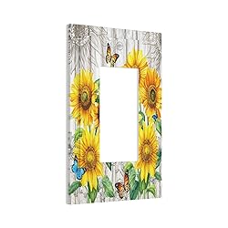 Yamxbfa Rustic Sunflower Farmhouse Floral Wooden