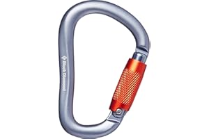 Black Diamond RockLock Twistlock Carabiner | Auto-Locking HMS | Keylock Nose | Reliable Belay & Rappel Carabiner