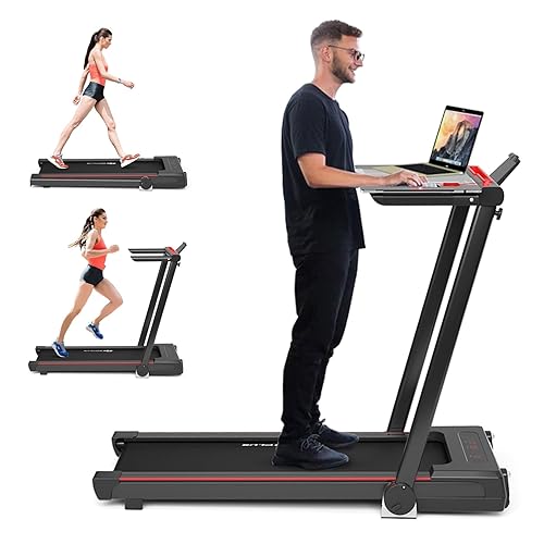 Goplus 3-in-1 Treadmill with Desk, Folding Electric - Main Image