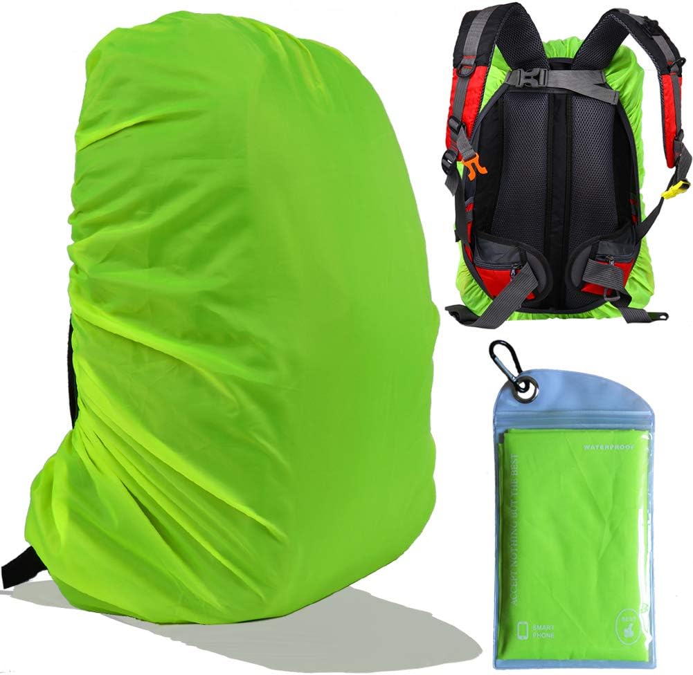 Waterproof Backpack Rain Cover with Adjustable Anti Slip Buckle Strap & Sliver Coating Reinforced Inner Layer for Camping, Hiking, Traveling, Hunting, Biking and More(15-80L)