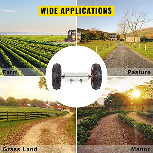 VEVOR Chain Link Rolling Gate Kit Galvanized Steel Rolling Fence 6 Universal Track Bracket Chain