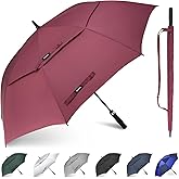 Gonex 54/62/68/72/80 Inch Extra Large Golf Umbrella, Automatic Open Travel Rain Umbrella with Windproof Water Resistant Double Canopy, Oversize Vented Umbrellas for 2-3 Men and UV Protection, Multiple Colors