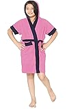 ELEVANTO Premium Collection Half Sleeve Soft Terry Bathrobe with Hood(Pink)