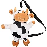 CALLARON Cow Shape Crossbody Bag for Girls Adjustable Strap Plush Purse Small Handbag for Shopping Travel 15.74X5.90X4.72In