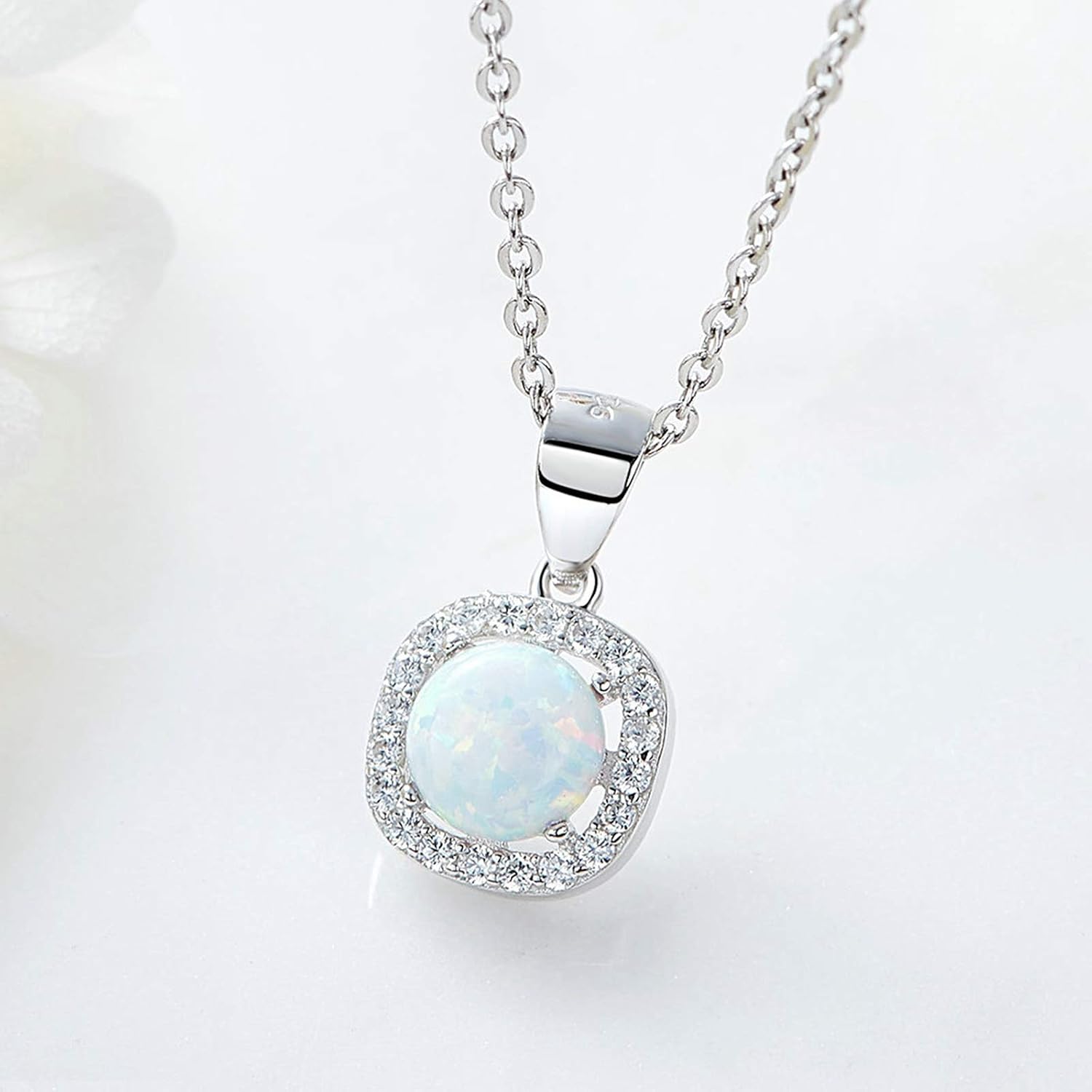 Opal Pendant Necklace Gift Box 