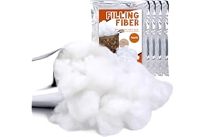 KOLLASE Polyester Fiberfill Stuffing, 17.64oz/500g Premium Fiber Filling Stuffing, Stuffed Animal Stuffing, Pillow Fluff Stuffing, filling for Pillow, Stuffed Animals, Dolls, Cushion, Pet Net and Other Crafts