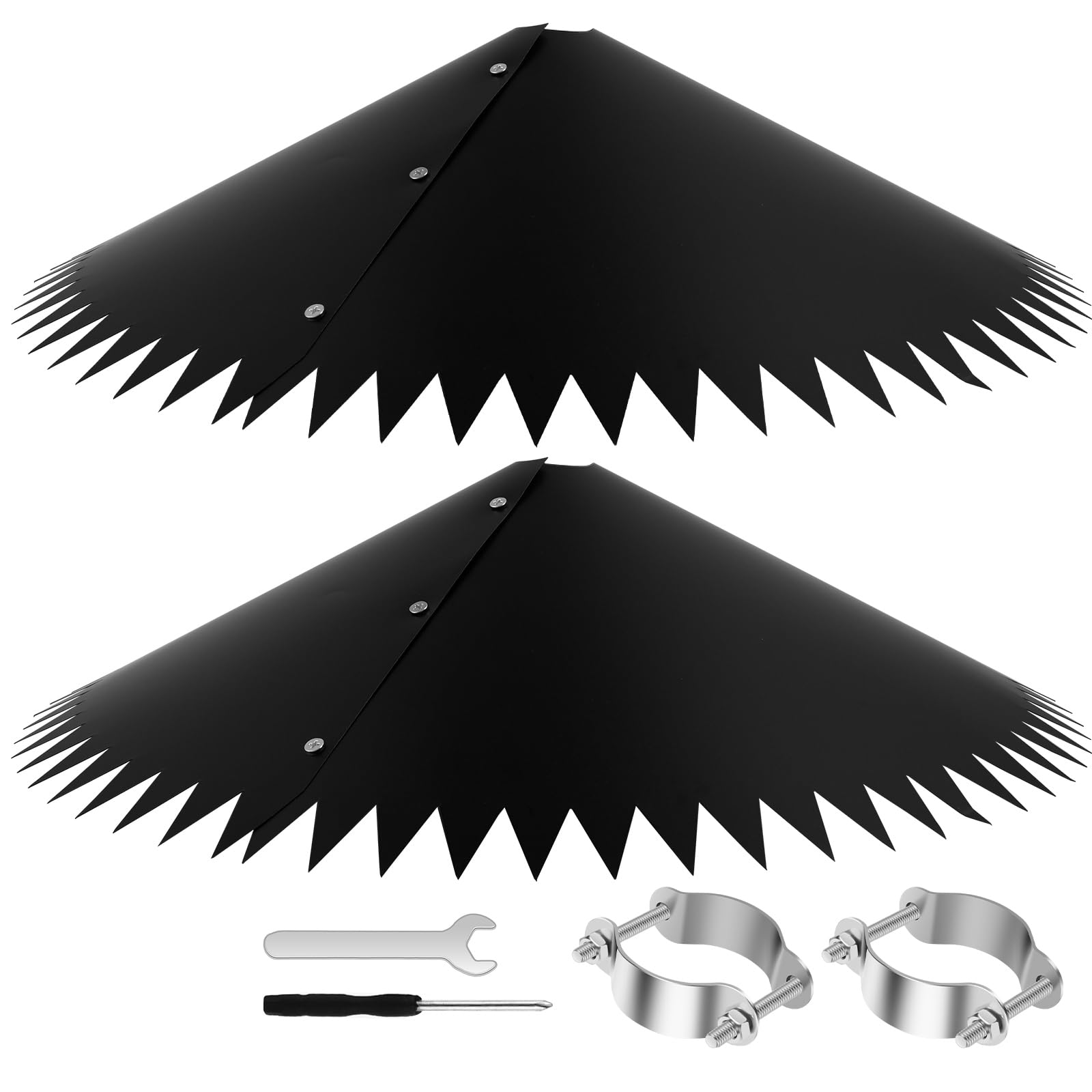 Photo 1 of 2 Pack Squirrel Baffle for Bird Feeder Poles, 19inch Serrated Squirrel Baffle Shield, Bird House Guard, Squirrels Proof Deflector, Squirrels Guard Stopper for Outside Shepherd Hooks