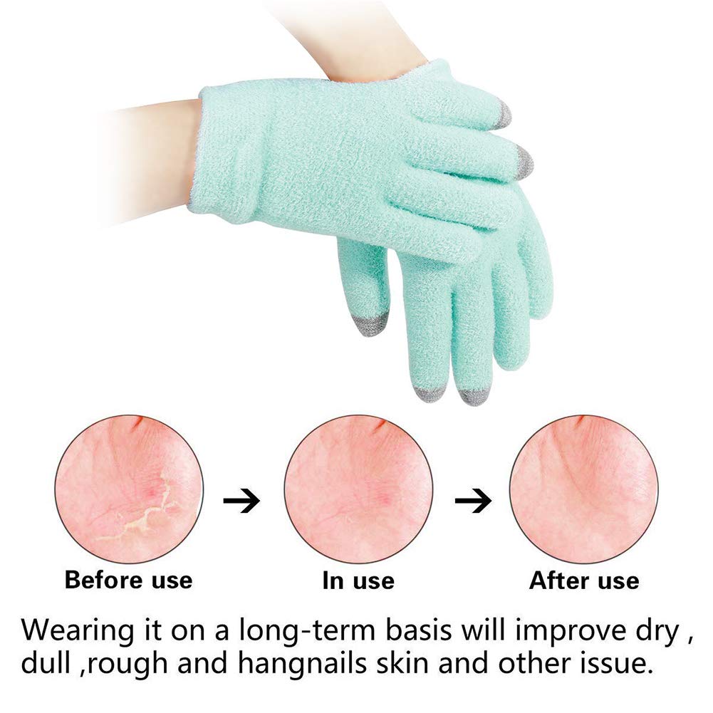 Touch Screen Moisturizing Spa Gloves & Gel Spa Gloves Moisturizing Whitening Exfoliating Beauty Hand Repair and Heal Eczema Cracked Dry Skin Care For Men and Women : Beauty