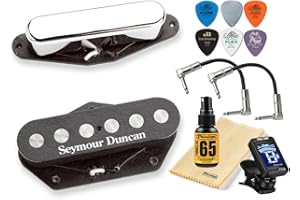 Seymour Duncan Quarter Pound Tele Set Electric Guitar Pickup 11208-14 with Tonebird Care, Picks, Patch Cable Bundle Telecaster Style Made in USA