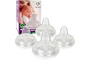 JOYFEED Sippy Nipple for Dr. Brown's Wide-Neck Baby Bottles and Sippy Spout Bottles,Variable Flow, Silicone Conversion Nipples,6+ Months,4 Count