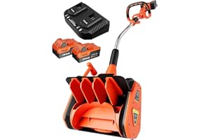 VOLTASK Cordless Snow Shovel, 48V | 13.5-Inch Cordless Snow Blower, Battery Snow Blower with Directional Plate (2 * 24V Battery & Dual Quick Charger Included)