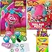 Dreamworks Trolls Coloring Book, Puzzle and Stamper Activity Set - Include 1 Coloring Book (96 pages), Trolls Puzzle, 24 Crayons and 6 Stampers