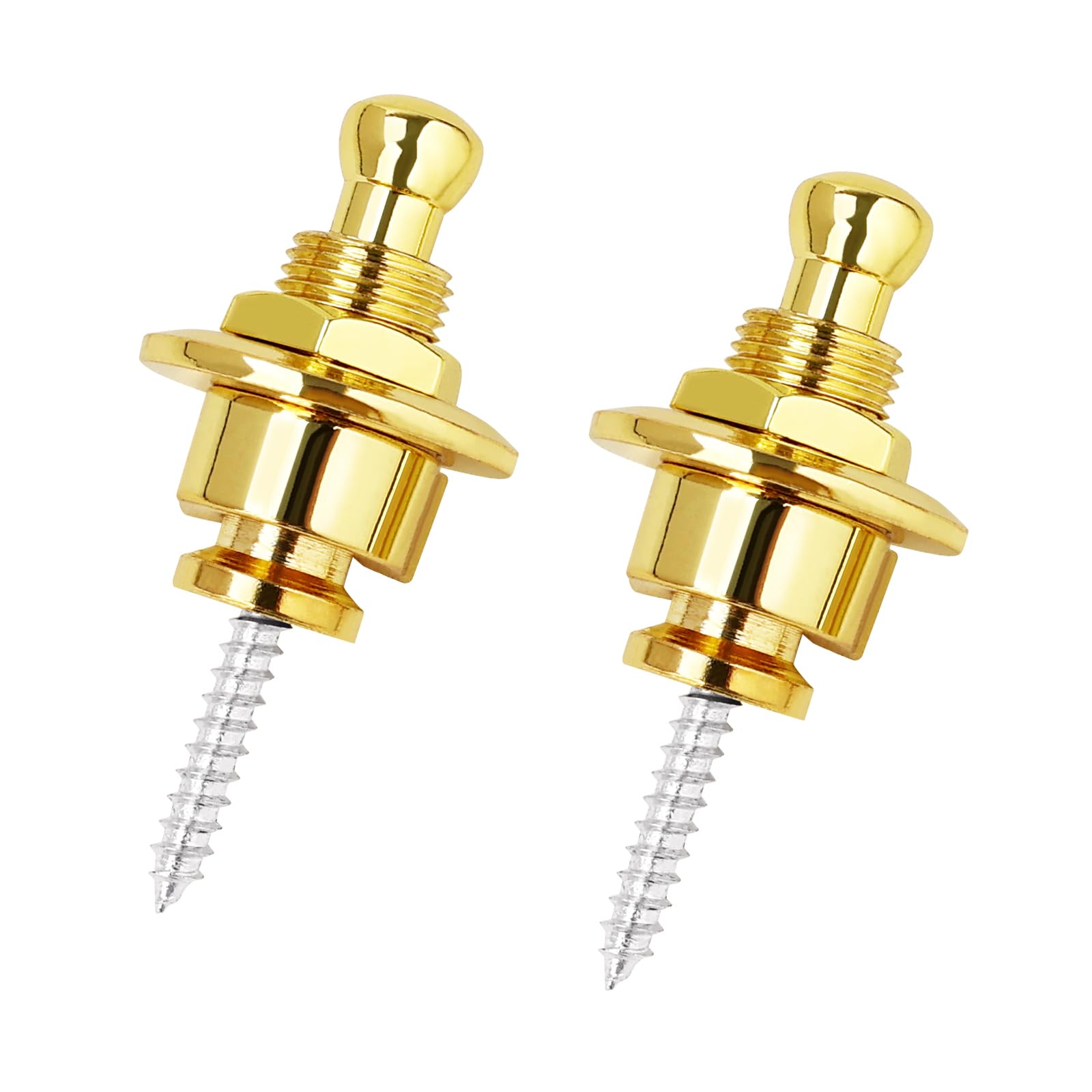 Banworks Quick-Release Locking Strap Buttons Security Straplocks for Acoustic/Electric Guitars Bass Pack of 2 JT/DSBDK-01 Golden