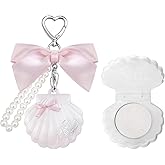 Flower Knows Shell's Jewel Highlighter Balm,Cute Pink Bag Charms Keychain,Glitter Highlighter Makeup,Natural Glow Finish,Long Lasting Face Illuminator,Gift for Women,Girls,0.11 oz(Moonlight Stone)