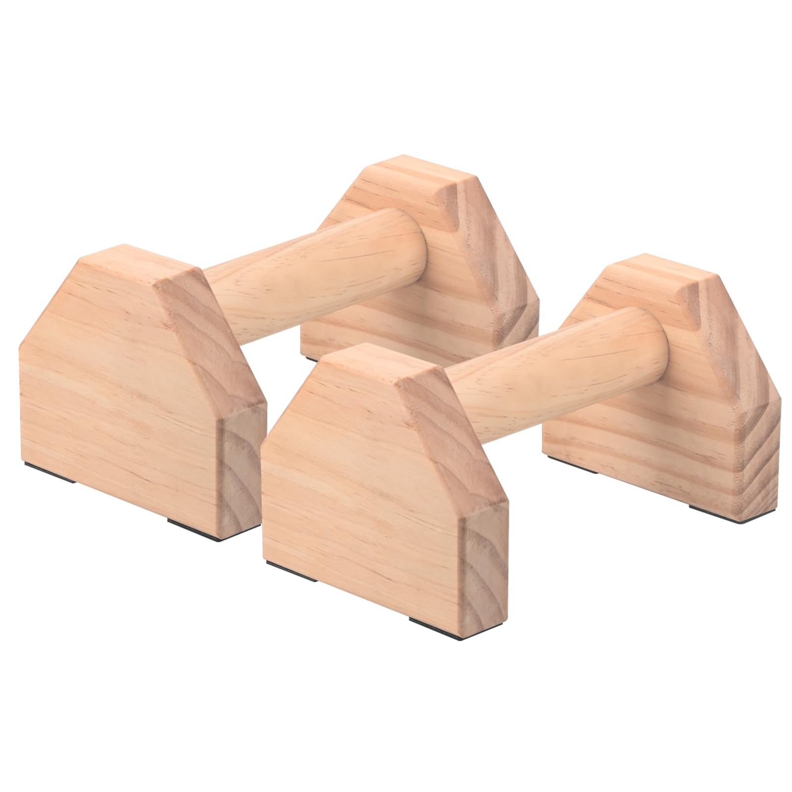 Wooden Parallettes, Solid Pushup Bars Stands Non-slip Rubber Feet Handstand Bars Calisthenics Equipment for Fitness, Gymnastics