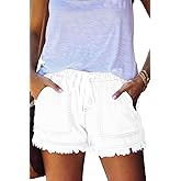 YOCUR Womens Lightweight Shorts Casual Baggy Trendy Hot Pants Elastic Waist Drawstring Comfy Shorts