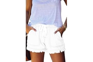 YOCUR Womens Lightweight Shorts Casual Baggy Trendy Hot Pants Elastic Waist Drawstring Comfy Shorts