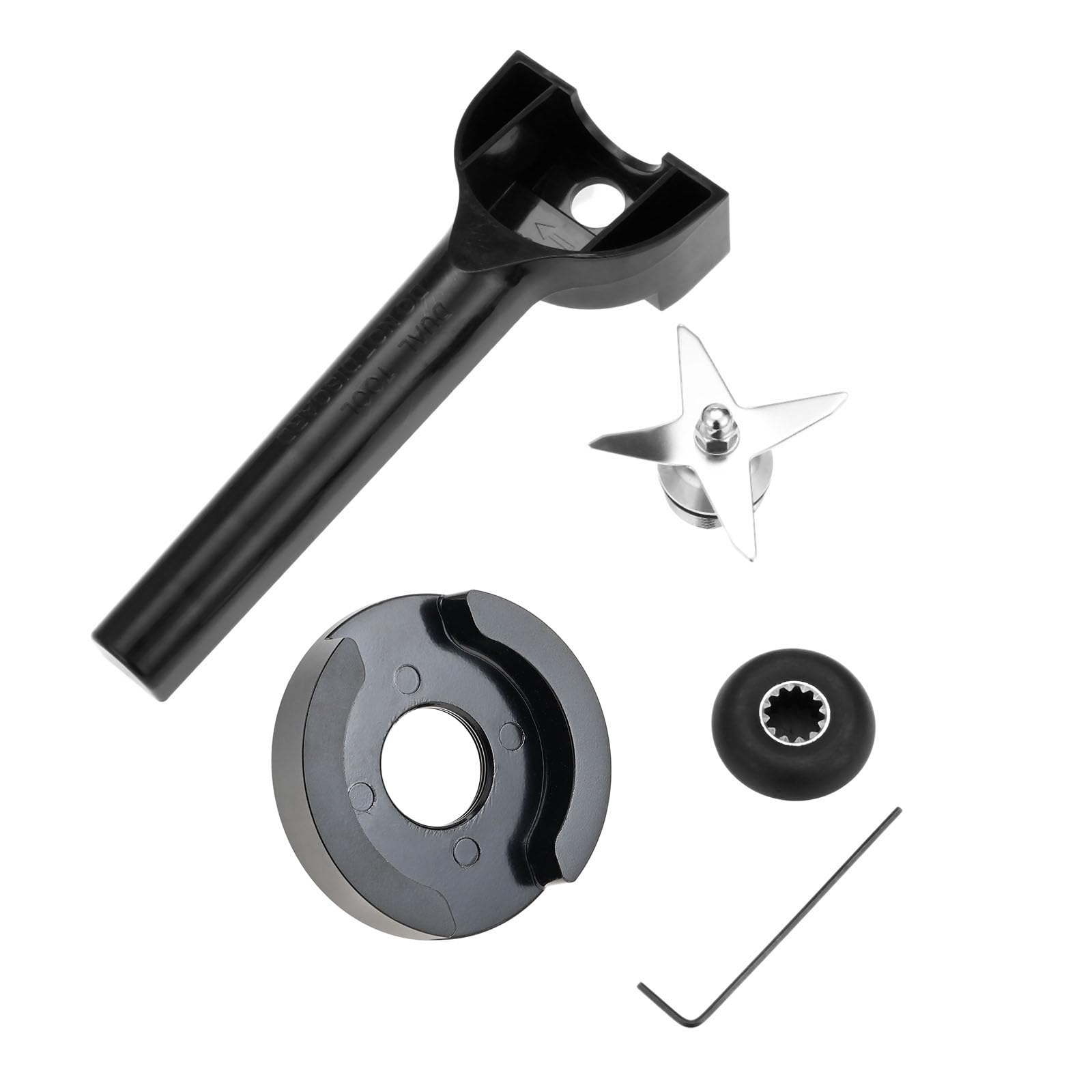 Blender Blade Replacement for Vitamix, 4 Wet Blade with Wrench, Retainer Nut, Drive Socket Repair Kit, Compatible with Vitamix 5200 Series Blender Mixer 32oz and 64oz Standard Container