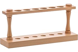 Eisco Labs Premium Wooden Test Tube Rack, (6) 22mm Holes, 9.5" Long
