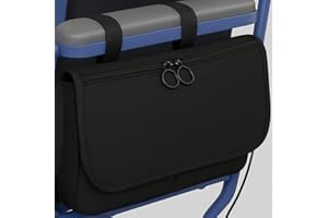 Vive Wheelchair Carry Bag - Arm Rest Pouch for Rollator, Walkers, Power Wheel Chairs and Knee Scooters - Side Storage Organizer for Elderly, Seniors, Adults (Black)