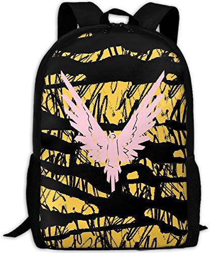 Unisex Pink Logan Paul Logo Maverick Fashion Backpack Gold College School Laptop Bag Daypack Travel Shoulder Bag For Adult Red