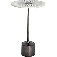 Creative Co-Op Luxe Aluminum and Marble Martini Table, Black