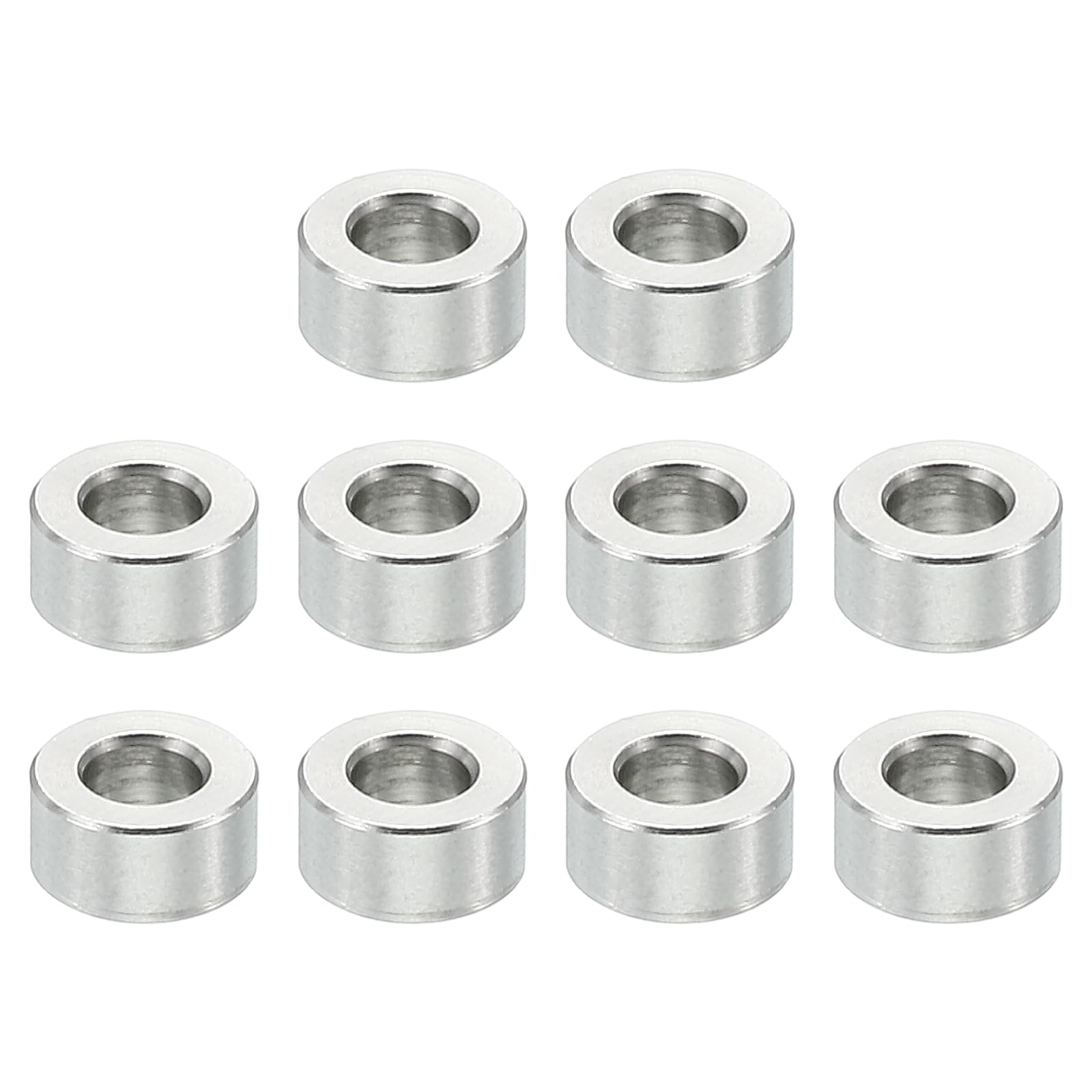 PATIKIL M3 Stainless Steel Spacers, 10 Pcs Metal Spacer Stainless Steel 3.1mm ID x 6mm OD X3mm L Stainless Steel Spacers Screw Standoff Round for 1/8 Inch or M3 Screw Bolts