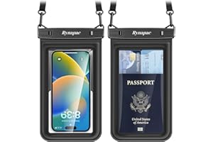 RYNAPAC [Up to 8.5"] Floating Waterproof Phone Pouch 2 Pack - Floatable Waterproof Phone Case with Lanyard for iPhone 16 15 Pro Max, Galaxy S25 S24 Ultra, IPX8 Cellphone Dry Bags, Beach Vacation Essentials