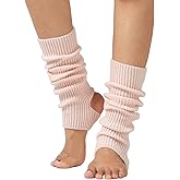 CHUNG Women Stirrup Leg Warmers 16.9“ Knitted Ribbed Stretchy Ankle Leg Socks for Girls Dance Yoga Ballet Sports Workout