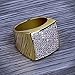 JINAO 18K Gold Iced Out Hip Hop Wedding Engagement Bling MICROPAVE CZ Square Pinky Mens Ring