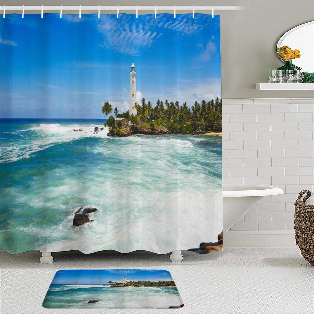 OCEUMACO Duschvorhang Delphin Unterwasserwelt 180x1 Produktbild-Vorschau 12