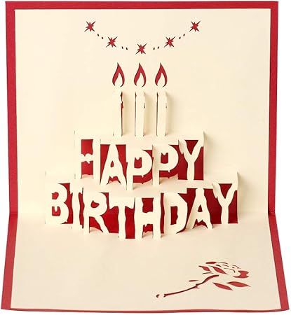 Carte D Anniversaire 3d Pour Homme Femme Enfant Amazon Fr Fournitures De Bureau