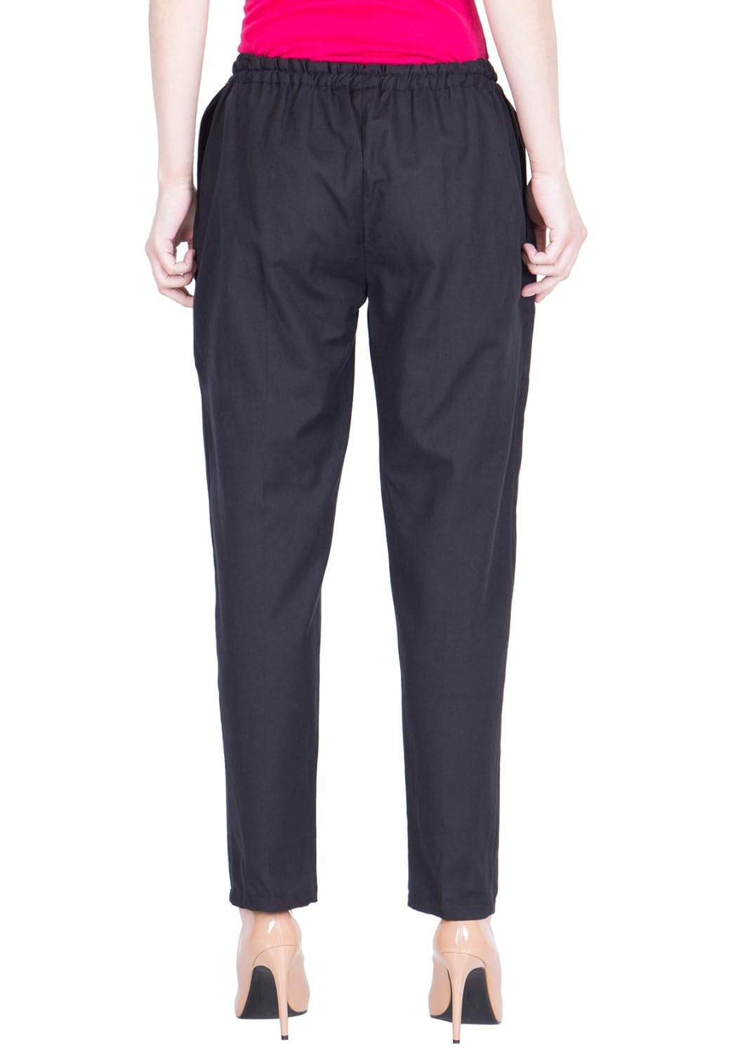 lujoso solid regular fit cotton palazzo pant for women's