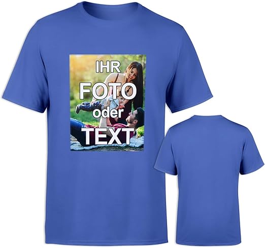 T-Shirt mit eigenem Foto Text Logo Name selbst gestalten * ringgesponnene Baumwolle * vollfarbig ...