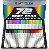 Platinum Soft Core Colored Pencils with Tin Case, Pack of 72