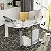 LITTLE TREE L-Shaped Computer Desk, Rotating Corner Desk & Modern Office Study Workstation, for Home Office or Living Room (White)