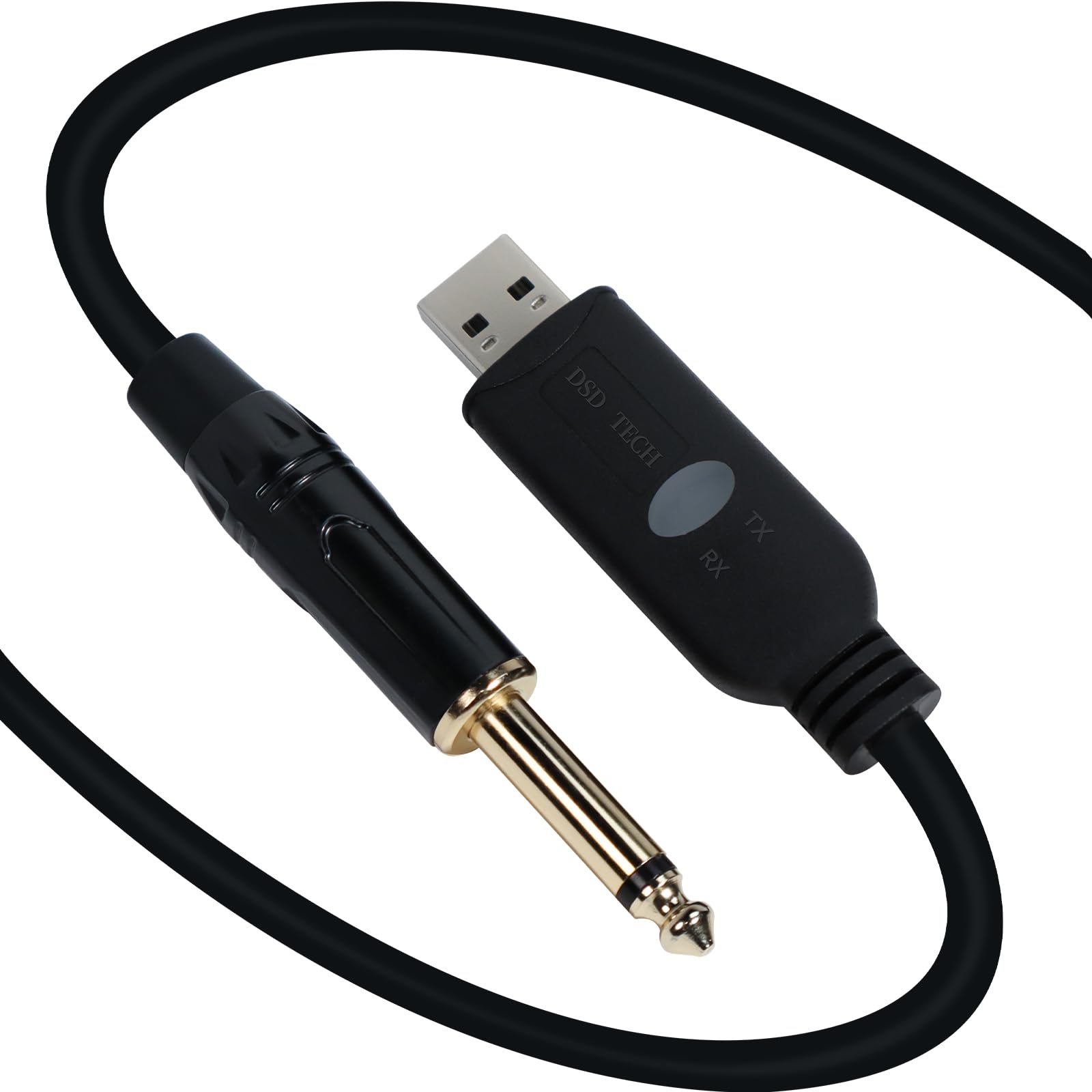 DSD TECH SH-AU20B USB to 6.35mm Recording Audio Cable Supports 96Khz 24Bit Sampling Rate