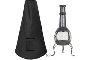 COSHNIBI Chiminea Covers，Outdoor Patio Chiminea Covers Waterproof, Protective Fire Pit Heater Cover, Chiminea Caps, Durable Cover for Clay Chiminea, Black (S：12"X24"X40")