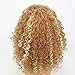 Mersi Wigs for Black Women Short Hair Curly Fluffy Afro Kinky Wigs Blonde and Brown Synthetic Wig Heat Resistant Natural Looking 18 Inch with Wig Cap S016