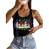 Magical Tank Tops for Women Cute Leopard Print Shirts Graphic Sleeveless Crop Tops