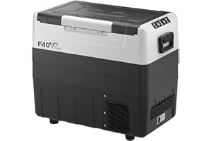 F40C4TMP 12 Volt Portable Refrigerator, 58 Quart Dual Zone Car Freezer, Independent Temperature Control -4℉ to 50℉, 55L Compressor Fridge, Camping, Travel, Trip, Vehicle, Home, 12V/24V DC & 110V AC