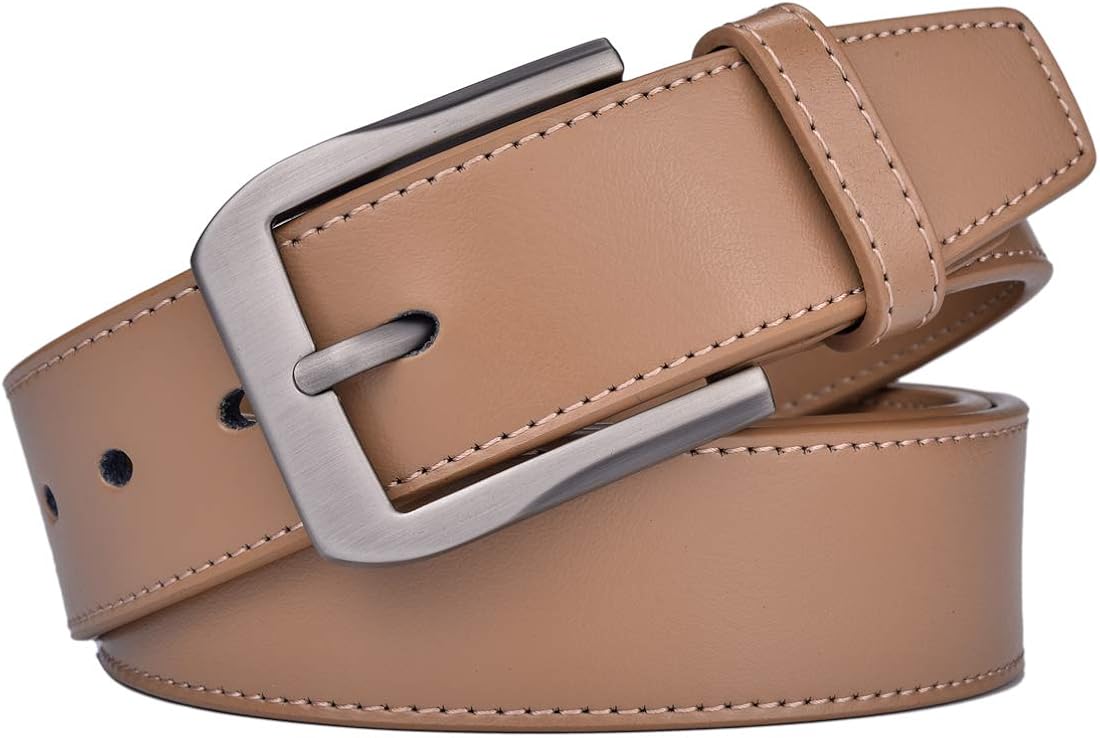 Beltox Fine Men’s Casual Leather Jeans Belts 1 1/2” Wide 4MM Thick Alloy Prong Buckle Work Dress Belt for Men at  Men’s Clothing store