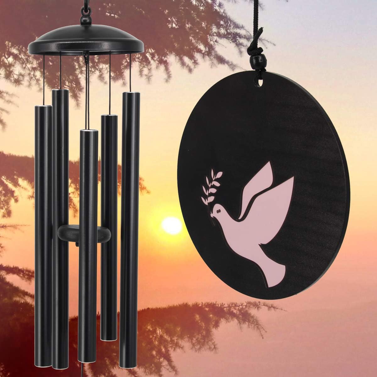 Wind Chimes for Outside, Pigeon Remembrance Gift for Loss of Loved One