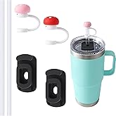 MITCHENIFY Silicone Straw Lid Accessories Set Compatible with YETI 20 oz Travel Mug, Convert Stronghold Cup to Straw Cup, Magnetic Slider Replacement, Including Straws, Spill Stoppers, Straw Covers