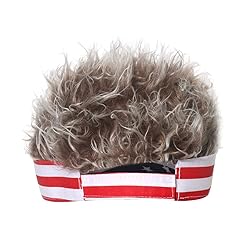 Unisex American Flag Sun Visors Hat with Brown Fake