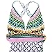 Women One Piece Swimsuit Deep V-Neck Pattern Swimwear Cross-Back High Cut Monokini Bathing Suits Pink L